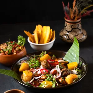 Lomo saltado amazónico